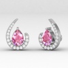 Pink Spinel 14K Dainty Stud Earrings, Half Moon Earrings, Handmade Jewelry, Gift For Women, Anniversary Gift, August Birthstone Earrings | Save 33% - Rajasthan Living 19