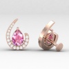Pink Spinel 14K Dainty Stud Earrings, Half Moon Earrings, Handmade Jewelry, Gift For Women, Anniversary Gift, August Birthstone Earrings | Save 33% - Rajasthan Living 23