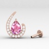 Pink Spinel 14K Dainty Stud Earrings, Half Moon Earrings, Handmade Jewelry, Gift For Women, Anniversary Gift, August Birthstone Earrings | Save 33% - Rajasthan Living 16