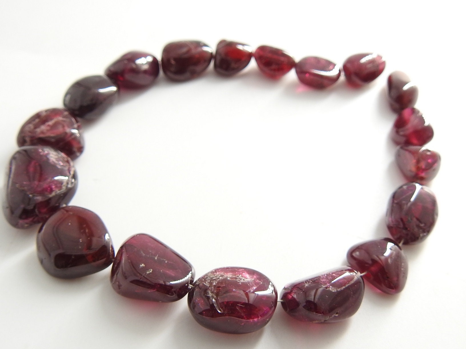 Natural Rhodolite Garnet Tumble,Smooth,Nuggets,Loose Bead,Handmade,For Making Jewelry,Wholesaler,12Inch 16X14To12X9MM Approx,PME-TU2 | Save 33% - Rajasthan Living 24