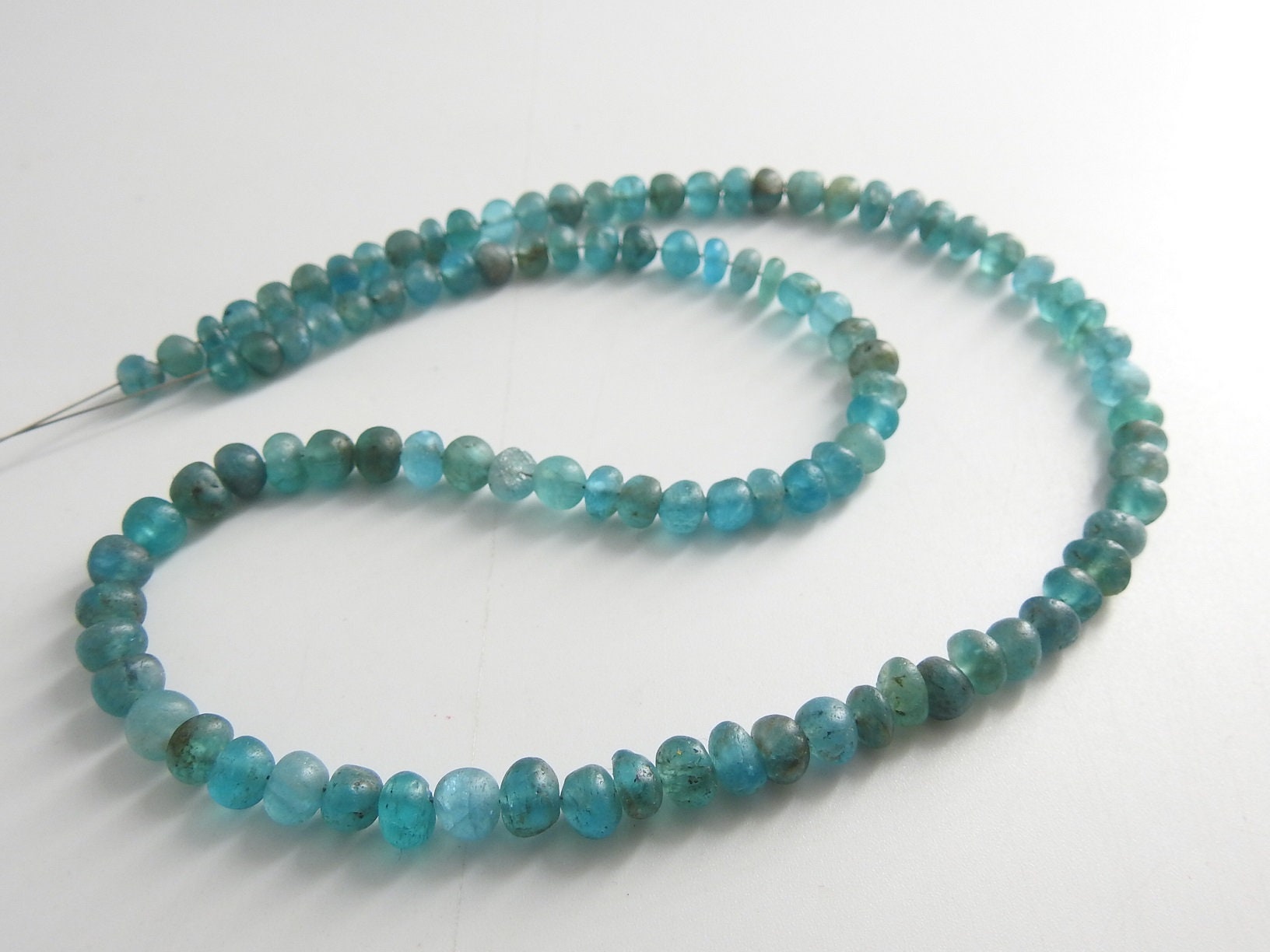 Sky Blue Apatite Roundel Bead,Smooth,Handmade,Matte Polished,Loose Bead,Necklace,For Making Jewelry,Wholesaler,Supplies 100%Natural B2 | Save 33% - Rajasthan Living 18