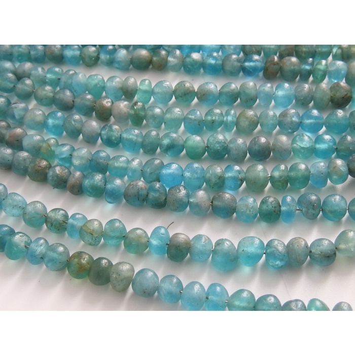 Sky Blue Apatite Roundel Bead,Smooth,Handmade,Matte Polished,Loose Bead,Necklace,For Making Jewelry,Wholesaler,Supplies 100%Natural B2 | Save 33% - Rajasthan Living 6