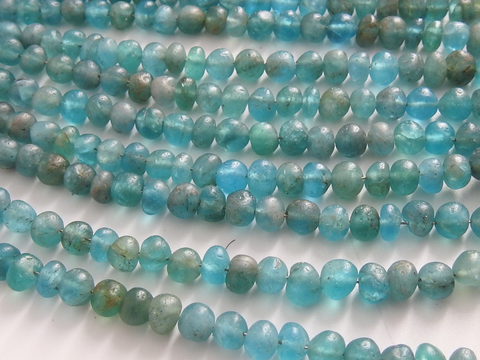 Sky Blue Apatite Roundel Bead,Smooth,Handmade,Matte Polished,Loose Bead,Necklace,For Making Jewelry,Wholesaler,Supplies 100%Natural B2 | Save 33% - Rajasthan Living 15
