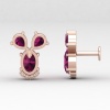 Rhodolite Garnet 14K Dainty Stud Earrings, Gold Stud Earrings For Her, Everyday Gemstone Earrings For Women, January Birthstone Jewelry | Save 33% - Rajasthan Living 24