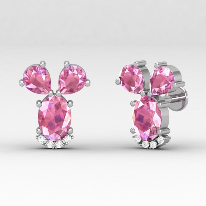14K Dainty Pink Spinel Stud Earrings, Everyday Gemstone Earrings For Women, August Birthstone Earrings, Natural Spinel Gold Earrings For Her | Save 33% - Rajasthan Living 12