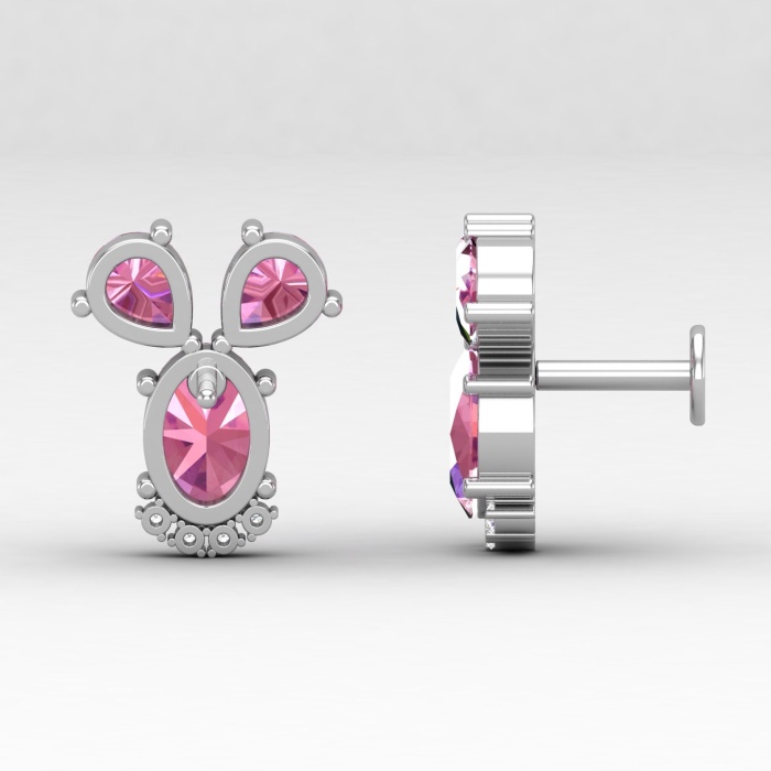 14K Dainty Pink Spinel Stud Earrings, Everyday Gemstone Earrings For Women, August Birthstone Earrings, Natural Spinel Gold Earrings For Her | Save 33% - Rajasthan Living 11
