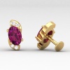 Rhodolite Garnet 14K Stud Earrings, Dainty Gold Stud Earrings For Women, January Birthstone Jewelry, Anniversary Gift For Her, Garnet Cut | Save 33% - Rajasthan Living 17