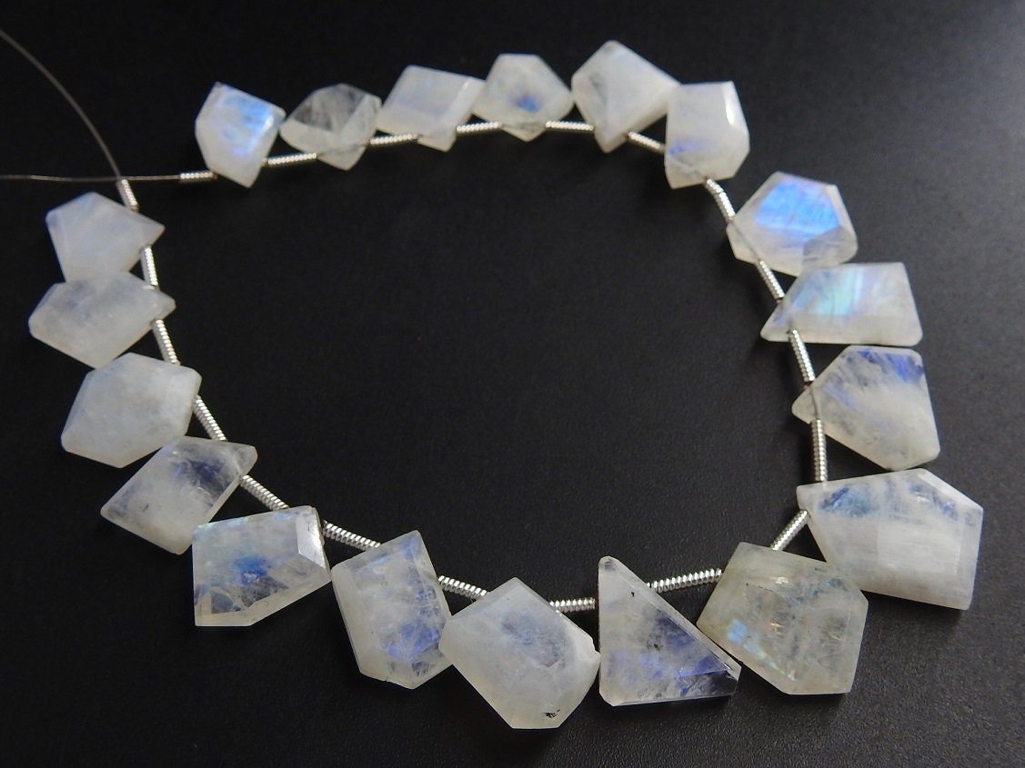 White Rainbow Moonstone Briolette,Faceted,Fancy Cut,Slice,Slab,Multi Fire,Hut,Pentagon,Trapezoid,Marquise,14Piece 12X8To10X8MM PME-BR2 | Save 33% - Rajasthan Living 22