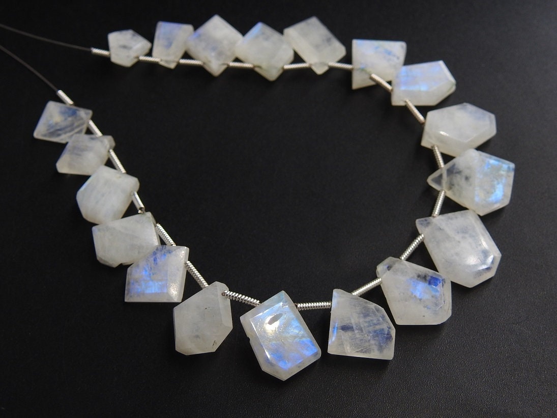 White Rainbow Moonstone Briolette,Faceted,Fancy Cut,Slice,Slab,Multi Fire,Hut,Pentagon,Trapezoid,Marquise,14Piece 12X8To10X8MM PME-BR2 | Save 33% - Rajasthan Living 20
