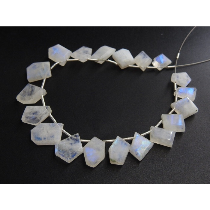 White Rainbow Moonstone Briolette,Faceted,Fancy Cut,Slice,Slab,Multi Fire,Hut,Pentagon,Trapezoid,Marquise,14Piece 12X8To10X8MM PME-BR2 | Save 33% - Rajasthan Living 8