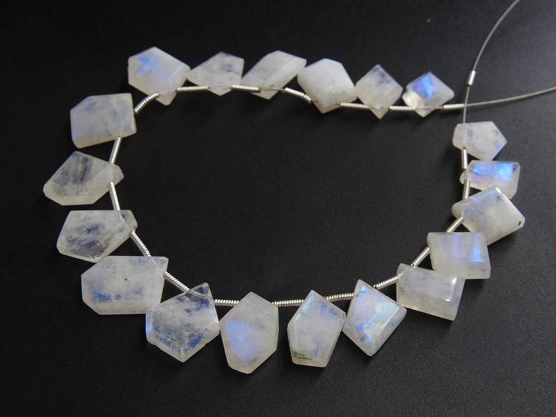 White Rainbow Moonstone Briolette,Faceted,Fancy Cut,Slice,Slab,Multi Fire,Hut,Pentagon,Trapezoid,Marquise,14Piece 12X8To10X8MM PME-BR2 | Save 33% - Rajasthan Living 18