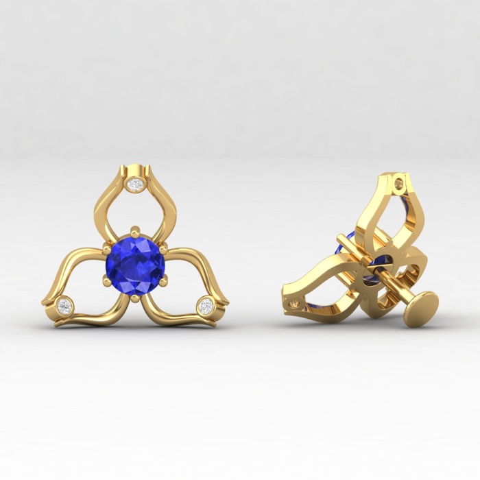 14K Dainty Natural Tanzanite Stud Earrings, Everyday Gemstone Earring For Her, Handmade Jewelry, Gold Stud Earrings For Women, Tanzanite Cut | Save 33% - Rajasthan Living 7