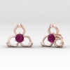 Rhodolite Garnet 14K Dainty Stud Earrings, Gold Stud Earrings For Women, Handmade Jewelry, Everyday Gemstone Earring For Her, Garnet Jewelry | Save 33% - Rajasthan Living 23