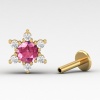 Pink Spinel 14K Dainty Stud Earrings, Everyday Gemstone Stud Earrings For Her, Gold Stud Earrings For Women, August Birthstone Jewelry | Save 33% - Rajasthan Living 23