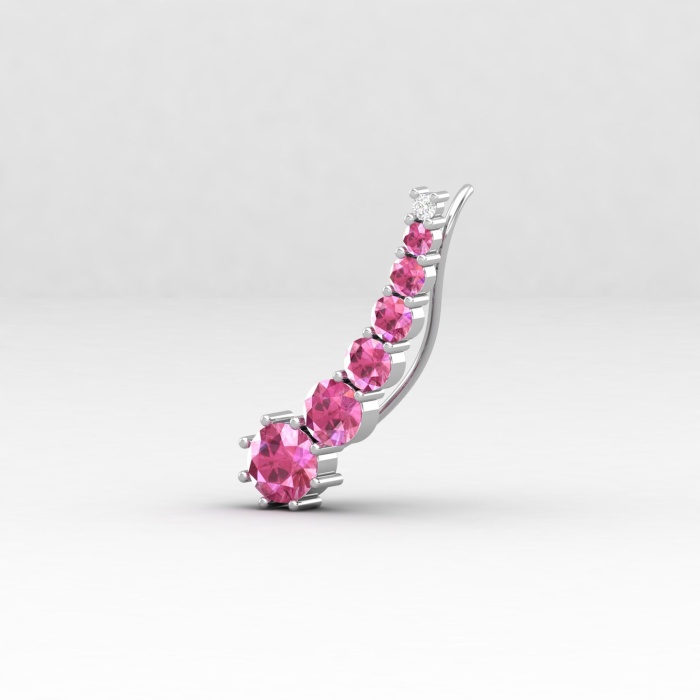 Dainty Pink Spinel 14K Climber Earrings, Handmade Jewelry, Everyday Gemstone Earring, August Birthstone Earrings, Gold Earrings For Women | Save 33% - Rajasthan Living 9