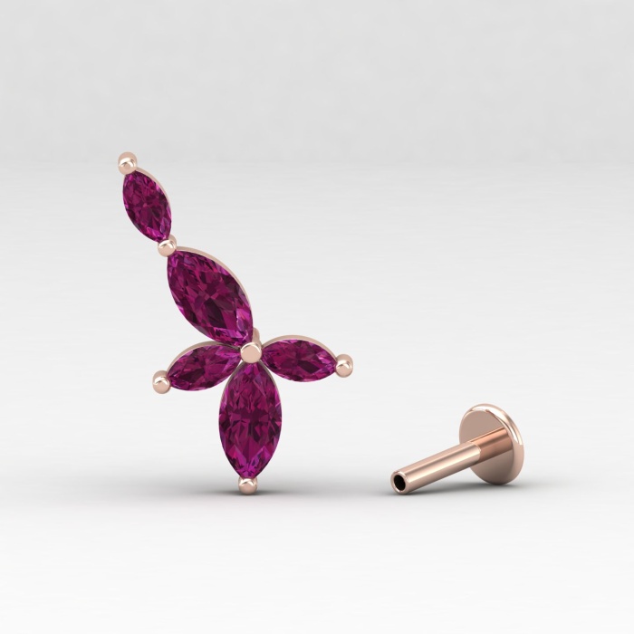 Rhodolite Garnet 14K Ear Climbers, Dainty Earring For Her, Gold Stud Earrings For Women, Everyday Gemstone Earring, January Birthstone Gift | Save 33% - Rajasthan Living 12