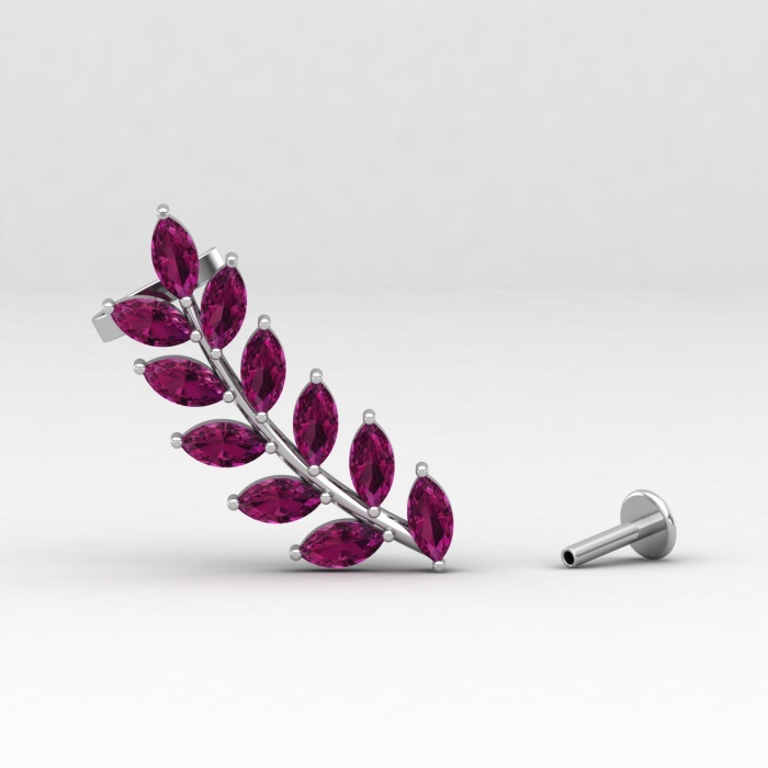 Rhodolite Garnet 14K Dainty Earrings, Natural Garnet Climber Earrings, Handmade Jewelry, Art Deco Style Earrings, Gift For Women, Birthstone | Save 33% - Rajasthan Living 9