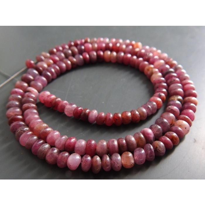Ruby Smooth Roundel Bead,Loose Stone,Handmade,Necklace,For Making Jewelry,Wholesaler,Supplies,16Inch Strand,100%Natural PME-B5 | Save 33% - Rajasthan Living 5