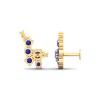 14K Dainty Natural Tanzanite Ear Climbers, Gold Climber Stud Earrings For Women, Everyday Gemstone Earring For Her, December Birthstone Gems | Save 33% - Rajasthan Living 24