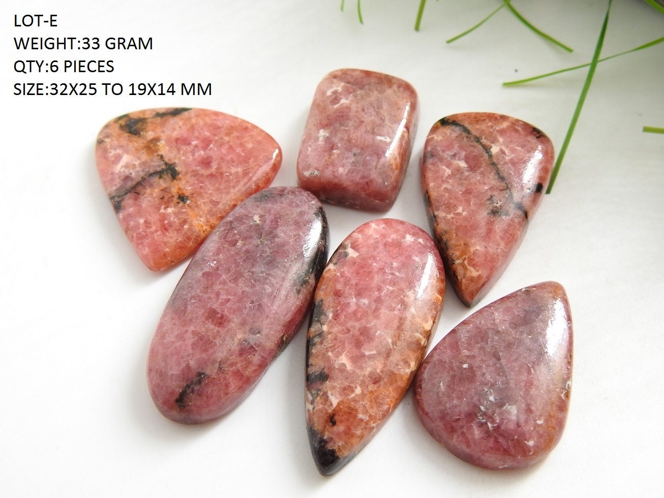 Rhodonite Smooth Cabochons Lot,Fancy Shape,Loose Stone,Handmade,Pendent,For Making Jewelry 100%Natural C2 | Save 33% - Rajasthan Living 20