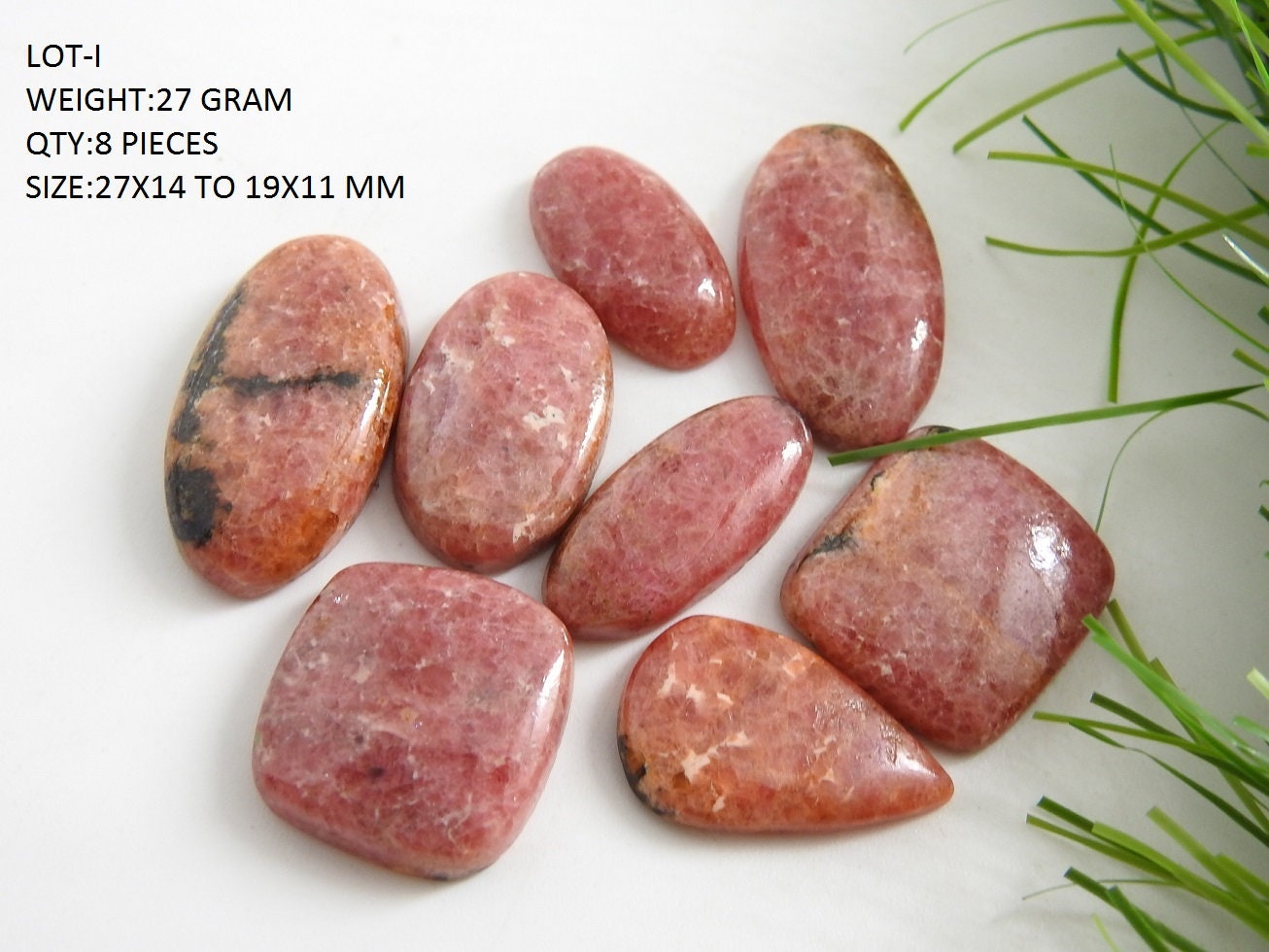 Rhodonite Smooth Cabochons Lot,Fancy Shape,Loose Stone,Handmade,Pendent,For Making Jewelry 100%Natural C2 | Save 33% - Rajasthan Living 24
