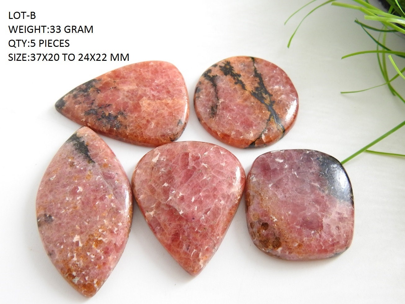 Rhodonite Smooth Cabochons Lot,Fancy Shape,Loose Stone,Handmade,Pendent,For Making Jewelry 100%Natural C2 | Save 33% - Rajasthan Living 17