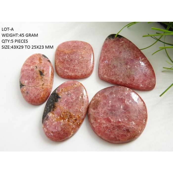 Rhodonite Smooth Cabochons Lot,Fancy Shape,Loose Stone,Handmade,Pendent,For Making Jewelry 100%Natural C2 | Save 33% - Rajasthan Living 6