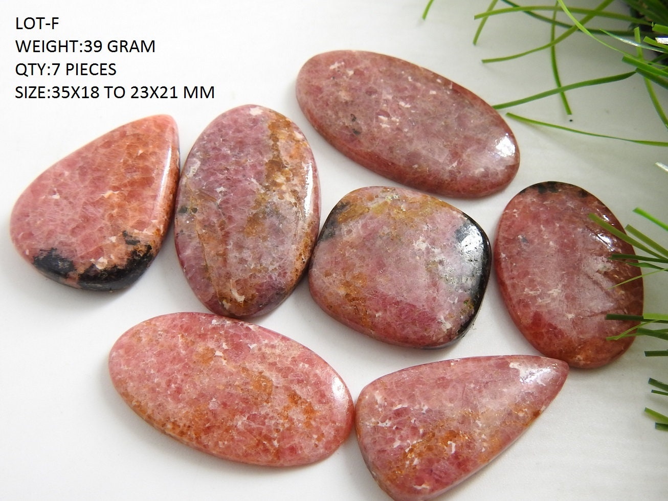 Rhodonite Smooth Cabochons Lot,Fancy Shape,Loose Stone,Handmade,Pendent,For Making Jewelry 100%Natural C2 | Save 33% - Rajasthan Living 21