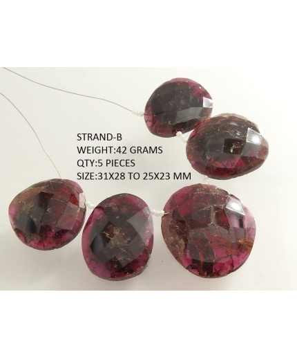 Rhodolite Garnet Faceted Fancy Shape Briolette,Irregular Bead,Handmade,Loose Stone,Gemstones,For Making Jewelry | Save 33% - Rajasthan Living 3