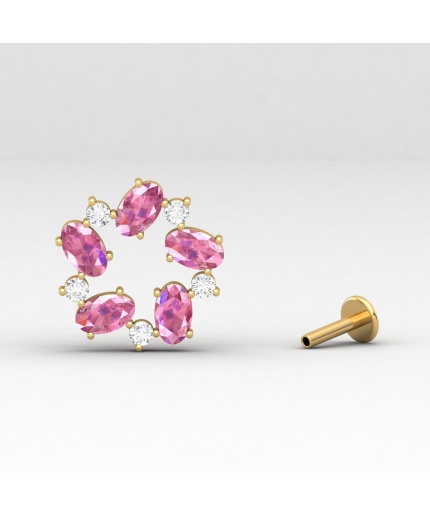 14K Pink Spinel Dainty Stud Earrings, Handmade Jewelry, Gemstone Earrings, Anniversary Gift, August Birthstone Earrings, Natural Spinel | Save 33% - Rajasthan Living
