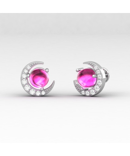 Pink Spinel 14K Dainty Stud Earrings, Handmade Jewelry, Gift For Her, Anniversary Gift, Party Jewelry, Art Nouveau Earrings, Birthstone | Save 33% - Rajasthan Living 3