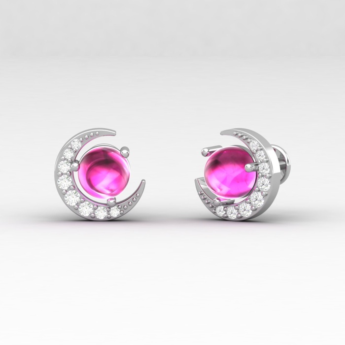 Pink Spinel 14K Dainty Stud Earrings, Handmade Jewelry, Gift For Her, Anniversary Gift, Party Jewelry, Art Nouveau Earrings, Birthstone | Save 33% - Rajasthan Living 7