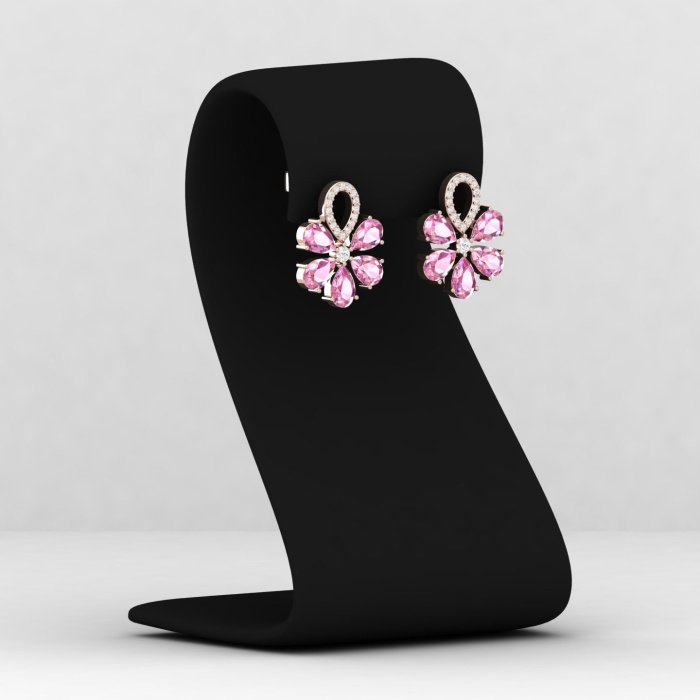 Pink Spinel 14K Dainty Drop Earrings, Natural Spinel Earrings, Handmade Jewelry, Anniversary Gift, Fine Jewelry, Art Nouveau Style Earrings | Save 33% - Rajasthan Living 8