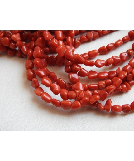 Red Coral Smooth Tumble,Nuggets,Irregular Shape Bead,Loose Gemstone,Handmade,For Making Jewelry,14Inch 6X5To5X3MM Approx,100%Natural BK-CR1 | Save 33% - Rajasthan Living