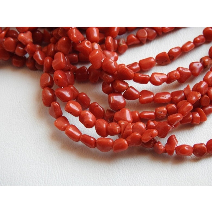 Red Coral Smooth Tumble,Nuggets,Irregular Shape Bead,Loose Gemstone,Handmade,For Making Jewelry,14Inch 6X5To5X3MM Approx,100%Natural BK-CR1 | Save 33% - Rajasthan Living 5