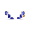 14K Dainty Natural Tanzanite Climber Earrings, Gold Ear Climber Stud Earrings For Women, Everyday Gemstone Earring For Her, Tanzanite Studs | Save 33% - Rajasthan Living 24
