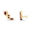 Rhodolite Garnet 14K Dainty Climber Earring, Everyday Gemstone Earring For Her, Gold Ear Climber Stud Earrings For Women | Save 33% - Rajasthan Living 16