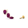 Rhodolite Garnet 14K Dainty Climber Earring, Everyday Gemstone Earring For Her, Gold Ear Climber Stud Earrings For Women | Save 33% - Rajasthan Living 15