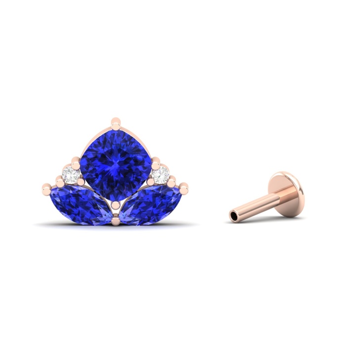 14K Dainty Natural Tanzanite Stud Earrings, Gold Stud Earrings For Women, Everyday Gemstone Earring For Her , Birthday Rings | Save 33% - Rajasthan Living 10