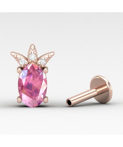 Pink Spinel 14K Stud Earrings, Minimalist Dainty Stud Earrings, Handmade Jewelry, August Birthstone Earrings, Gemstone Jewelry, Gift For Her | Save 33% - Rajasthan Living