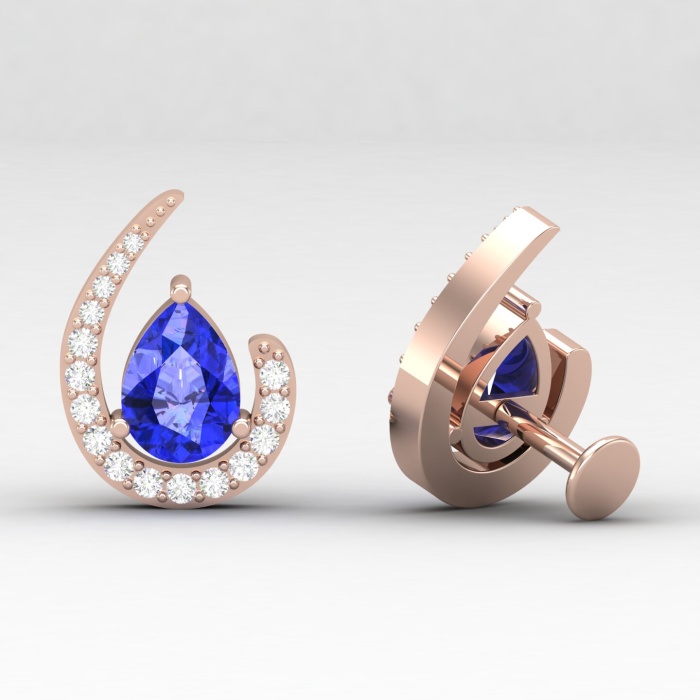 14K Dainty Tanzanite Stud Earrings, Natural Tanzanite Stud Earrings, Gift For Her, Anniversary Gift, Handmade Jewelry, December Birthstone | Save 33% - Rajasthan Living 13