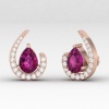 Dainty Rhodolite Garnet Stud Earrings, 14K Half Moon Handmade Stud Earrings, Gift For Her, Anniversary Gift, Birthstone Jewelry, Garnet Cut | Save 33% - Rajasthan Living 19