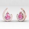 Pink Spinel 14K Dainty Stud Earrings, Half Moon Earrings, Handmade Jewelry, Gift For Women, Anniversary Gift, August Birthstone Earrings | Save 33% - Rajasthan Living 20