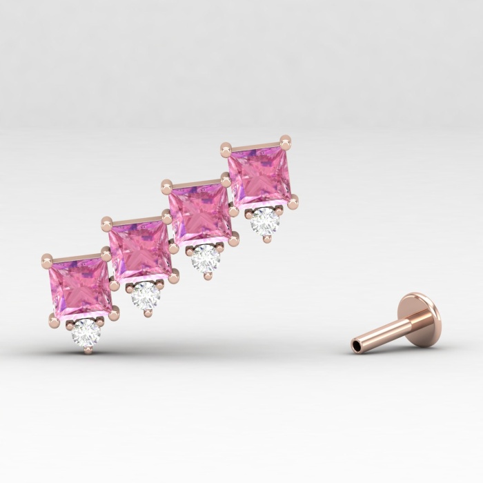 14K Dainty Pink Spinel Climber Earrings, Gold Stud Earrings For Women, Everyday Gemstone Earring For Her, Natural Spinel Gemstone Earring | Save 33% - Rajasthan Living 10