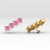 14K Dainty Pink Spinel Climber Earrings, Gold Stud Earrings For Women, Everyday Gemstone Earring For Her, Natural Spinel Gemstone Earring | Save 33% - Rajasthan Living 24