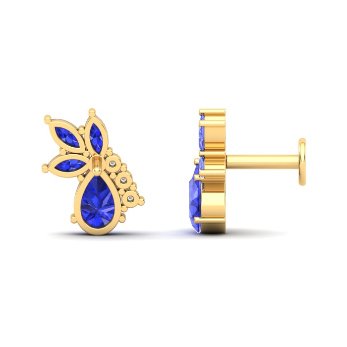 14K Dainty Natural Tanzanite Stud Earrings, Gold Stud Earrings For Women, Everyday Gemstone Earring For Her,  Birthstone Jewelry | Save 33% - Rajasthan Living 14