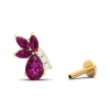 Rhodolite Garnet 14K Dainty Stud Earrings, Everyday Gemstone Earring For Her, January Birthstone Jewelry, Gold Stud Earrings For Women | Save 33% - Rajasthan Living 18