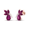 Rhodolite Garnet 14K Dainty Stud Earrings, Everyday Gemstone Earring For Her, January Birthstone Jewelry, Gold Stud Earrings For Women | Save 33% - Rajasthan Living 23