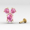 14K Dainty Pink Spinel Stud Earrings, Everyday Gemstone Earrings For Women, August Birthstone Earrings, Natural Spinel Gold Earrings For Her | Save 33% - Rajasthan Living 23