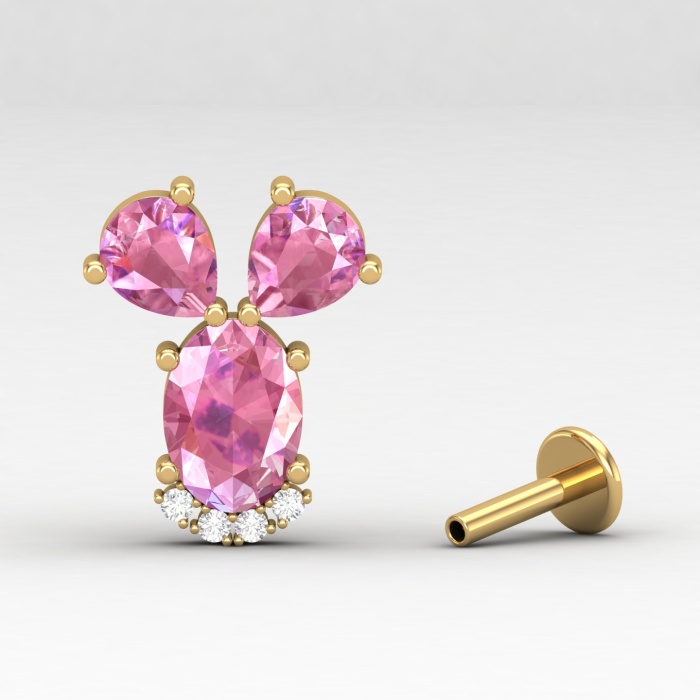14K Dainty Pink Spinel Stud Earrings, Everyday Gemstone Earrings For Women, August Birthstone Earrings, Natural Spinel Gold Earrings For Her | Save 33% - Rajasthan Living 13